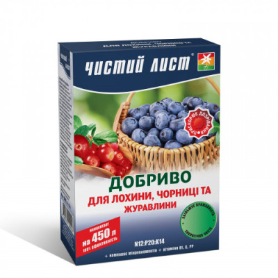 Чистий Лист АКВА добриво для лохини, чорниці та журавлини / 300 г.
